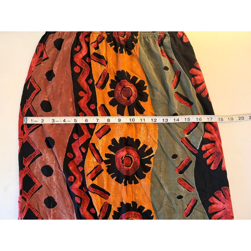 Bohemian Patchwork Maxi Skirt in Mustard, Olive & Black - Picture 11 of 12